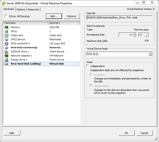 Convert Thick Provisioned
